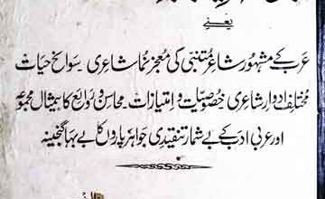 ابوالطیب متنبی (متنبی کی سوانح اور کلام پر تبصرہ) 2 Abu Tayyab Mutanabbi