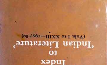 Cumulative Index of Inian Litrature