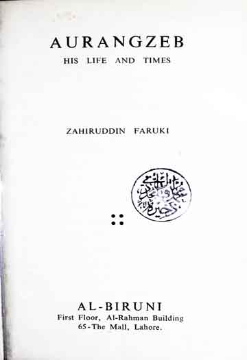 Aurangzeb and his Times