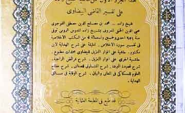 Hashia sheikh Zada Tafseer Al-Qazi Bezavi