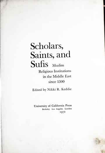 Scholars, saints and sufis