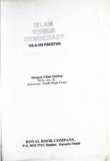 Islam versus democracy vis-a vis-Pakistan
