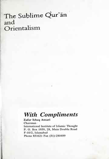 The sublime Quran and orientalism